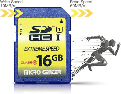 INLAND 16GB Class 10 SDHC Flash Memory Card 10 Pack Standard Full Size SD Card USH-I U1 Trail Camera Memory Card by Micro Center (10 Pack)