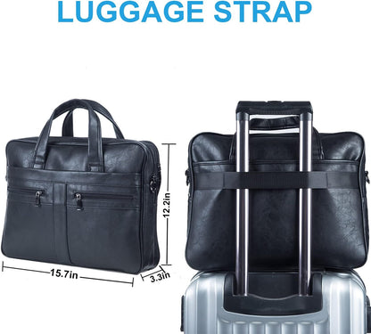 seyfocnia Men's Leather Messenger Bag, Laptop Briefcase Business Satchel Computer