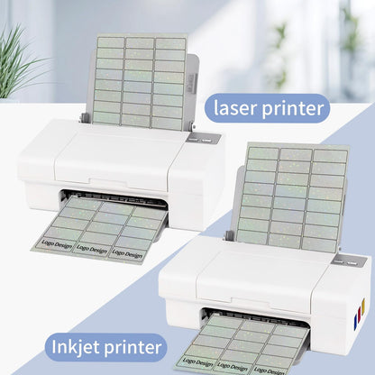 STARLIBOO Transparent Stickers Labels -1" x 2-5/8" Clear Address Labels Mailing Stickers for Laser/Inkjet Printer 8.5"×11"- 20 Sheet (Clear Holographic Star)