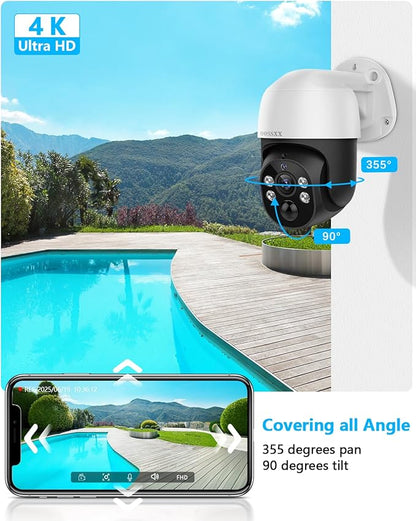 4K PT PoE Outdoor Wired Security Camera System Home Wired Cameras Video Surveillance