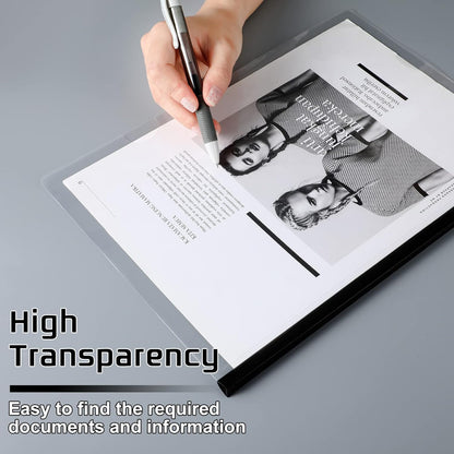 Thenshop 100 Pcs Clear Report Covers with Sliding Bars Sliding Bar File Folder Binder Plastic Report Folder for File Paper Book Resume Letter Office, 30 Sheet Capacity(Black)