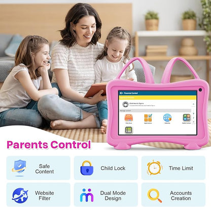 Kids Tablet 7 Toddlers Learning Tablet with WiFi, YouTube, Dual Camera, Touch Screen, Parental Control, Child Tablets for Boys Girls