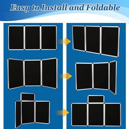 3+1 Panel Trade Show Presentation Board, 70.8“ x 35.4” Trade Show Presentation Board, Large Folding Desktop Display Board for Trade Shows, Conference Displays, Various Event Displays