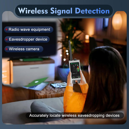 JMDHKK M8000 Hidden Camera Detector, Bug Detector,Camera Finder, Signal Detector for Hotels, Travels, Vehicles, Offices, Public Fitting Rooms (Silver)