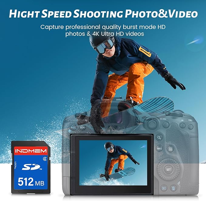 512MB SD Card (5 Pack), SDHC Flash Memory Cards UHS-I U1 Class 4 High-Speed Full HD Video Compatible with Digital Point-and-Shoot Cameras, HD Camcorders, DSLR and PC