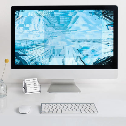 Clear Acrylic Business Card Holder,2 Tier Premium Acrylic Clear Business Card Holder Stand for Desk Fits 100 Business Cards