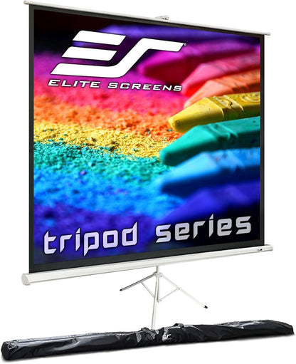 Elite Screens Tripod Series, 99-INCH 1:1, 16:9, 4:3 Adjustable Multi Aspect Ratio Portable Indoor Outdoor Projector Screen, 8K / 4K Ultra HD 3D Ready, US Based Company 2-Year Warranty, T99NWS1 -White