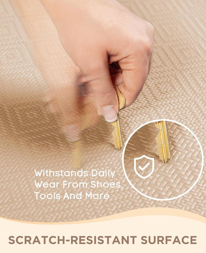 Ophanie Kitchen Mats for Floor, 3/4 inch Thick, Anti Fatigue Cushioned Mat, Kitchen Rugs, Waterproof, Comfort Ergonomic Standing Mat for Office, Home, Sink, 20x32 Beige Non-Slip Ridged Bottom