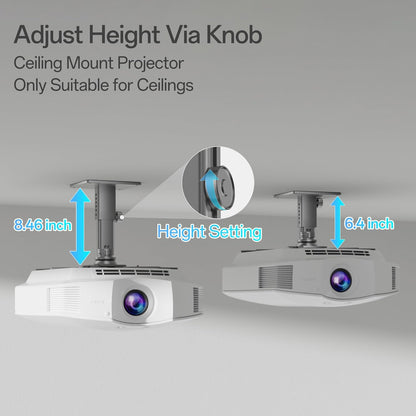 Large Projector Ceiling Mount with Adjustable Height and Extendable Arms, Projector Stand for Engineering Projectors, for Patio Outdoor/Indoor/Office/Livingroom- Dark Gray