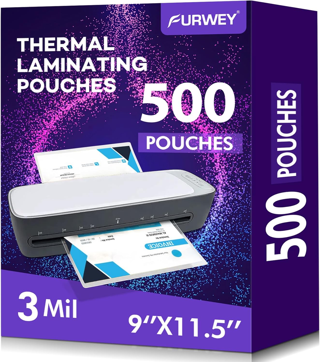 500 Pack Laminating Sheets, Holds 8.5 x 11 Inch Sheets, 3 mil, 9 x 11.5 Inches Thermal Laminating Pouches Lamination Sheet Paper for Laminator, Clear, Letter Size, Office and School Supplies