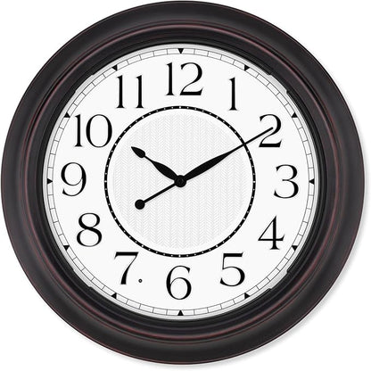 18 Inch Lighted Wall Clock Outdoor Clocks with Smart Light Sensor Battery Operated Wall Clocks with Night Light, Waterproof Wall Clock for Patio, Garden, Porch, Living Room, Home, Office