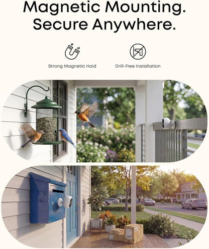 eufy Security eufyCam C35, Wireless Security Camera, Outdoor and Indoor, Magnetic Mount, Color Night Vision, Local Storage, No Monthly Fee, IP67, Supports Solar Panel, Green