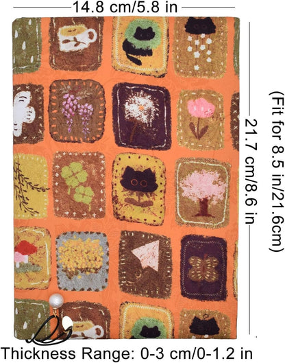 BLBMH Cute Book Covers for Paperbacks Handmade Bookcover Fit for 5.5x8.5 inch Adjustable Fabric Softcover Protector for Women Book Lovers Gifts - XC Yellow 8.5in