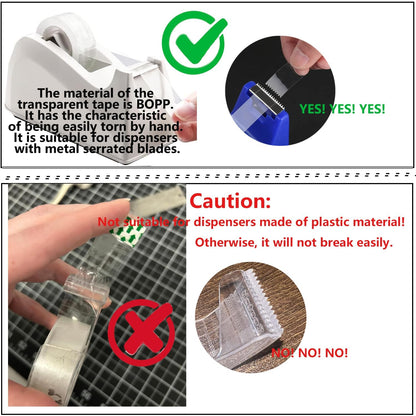 6 Pack Transparent Tape Clear Tape Refills Rolls Each Roll 3/4 x 1000 Inches, 1 inch Core, for Office, Home, School