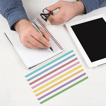 120 Pack Plastic Spiral Binding Coils Binder Binding Spirals Rings Multi Size Spiral Binding Wire Combs Spines Coils, 4:1 Pitch (1/4 Inch,Multicolor)