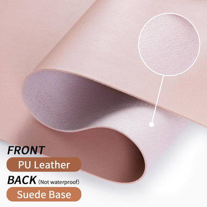 Bloss Pink Desk Mat, Waterproof Non-Slip Leather Desk Pad, Large Mouse pad, Computer Mat for Desk, Pink Desk Accessories Easy Clean for Office/Home(35.4×15.7 Inches)