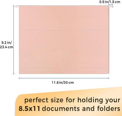 SUNEE 25 Count Hanging File Folders, Pastel Colors, Hanging File Folders Letter Size, Hanging Folders with 1/5-cut Tabs, Designed for Bulky Files, Filing Cabinets, Medical Charts