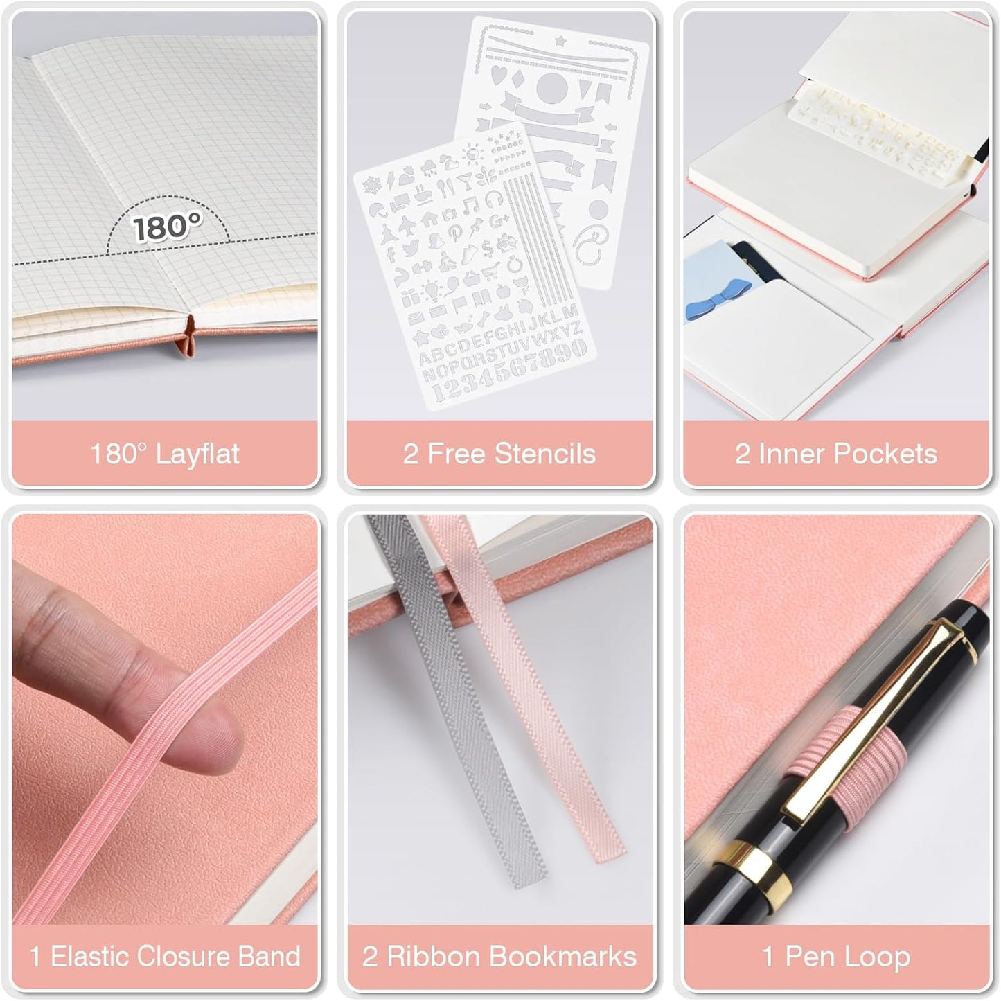 Graph Paper Notebook 3 Pack, A5 Grid Notebook Journal with Index Pages, Graph Notebook with 120gsm Paper, Leather Journal for Writing, Grid Paper Notebook for Work, School Supplies, Math,5.75" x 8.38"