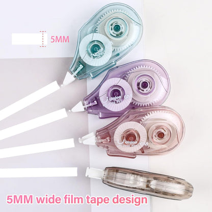 White Correction Tape Dispenser, 12-Count Pack, Easy To Use Applicator, Fast, Clean Tear-Resistant Tape For school Supplies, Office (6M/256, 4 colors, Tape Width 0.2in)