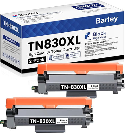 TN830XL 2PK Black High Yield Printer Toner Cartridge Compatible TN830XL TN 830XL Toner Cartridge Replacement for Brother TN830XL TN-830XL TN830 TN 830 Toner Cartridges HL-L2460DW DCP-L2640DW (2 Pack).