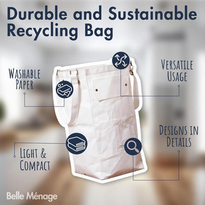 Kitchen Recycling Bin Indoor, Paper, Can, Trash Recycle Bin Combo (Navy+Grey)