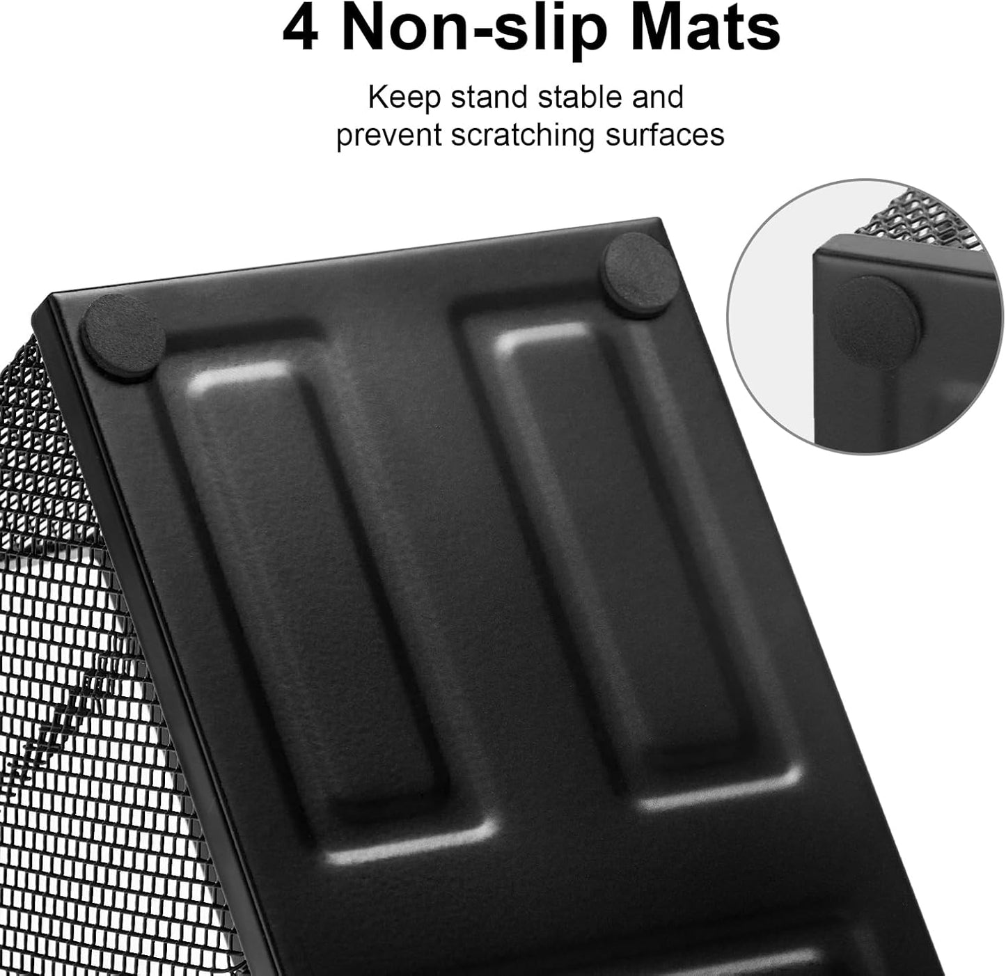 Comix Mesh Pen Pencil Holder Desk Organizer, 3 Compartment Wire Desktop Pen Pencil Cup Caddy Office Supplies Accessories for Home Office School, Black(2 Pack)