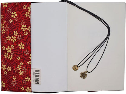 BLBMH A5 Book Cover for Paperbacks- Adjustable Fabric Book Sleeve Cover Protector Fit for 5.5x8.2 inch Hardcover Softcover Book Novels Notebook -Red Cherry Blossoms