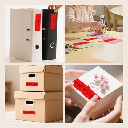 3 × 1 Inches Red Rectangle Color Coding Labels 1000 PCS, Self-Adhesive Writable Waterproof Vinyl Blank Sticker Roll for Office Home School Business