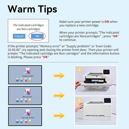 LEMERO UEXPECT 206A Toner Cartridges 4 Pack with Chip Replacement for 206A Toner Cartridges HP Set 206A 206X for HP Color Laserjet Pro MFP M283fdw M255dw M283cdw M255cdw Printer W2110A W2110X