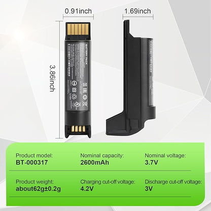 2600mAh Replacement Battery for Zebra DS22 DS2278 CR2278 Series Barcode Scanner – Li-ion Battery for DS2278-SR DS2278-HC DS2278-ER Wireless Scanners