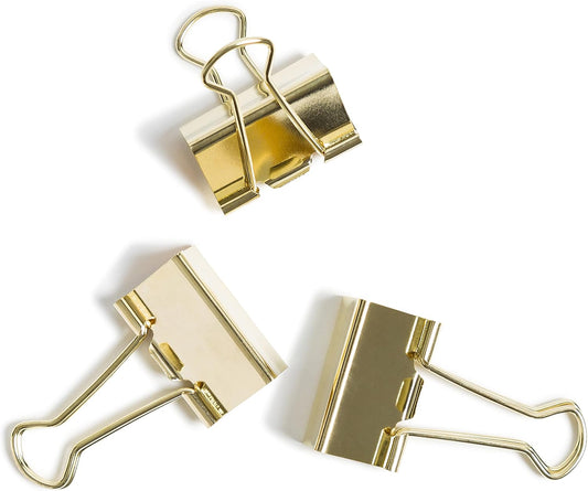 U Brands Binder Clips, Medium (32mm), Gold, 72 Count