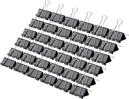 Binder Clips, Qimailer Medium Clips,36 Pcs 1.25 Inch,Black Metal Binder Clips and Paper Clips for Office, Home, School