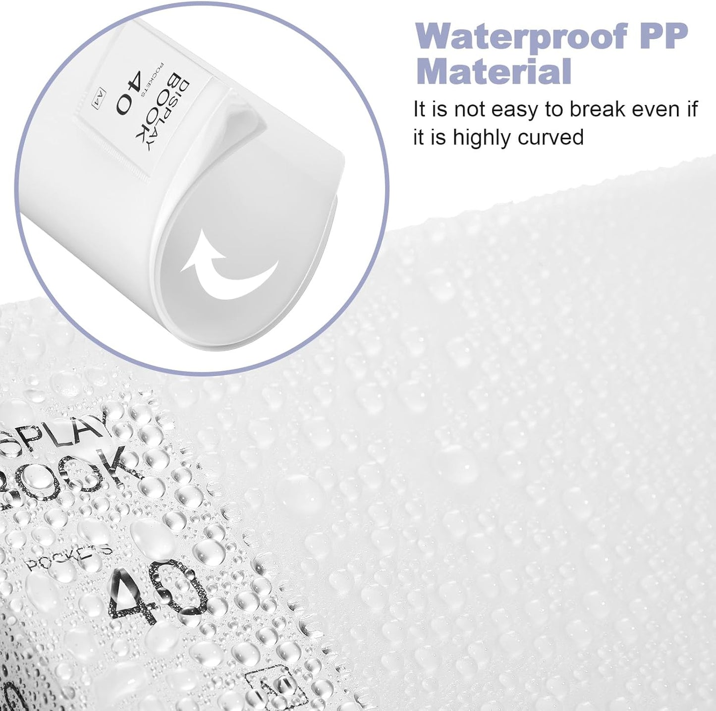 Marspark 6 Pcs Binder with Plastic Sleeves Large 8.5" x 11" Display Presentation Book 40 Pocket 80 Pages Art Portfolio Folder Clear Sheet Protector for Photo Document (White)