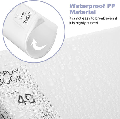 Marspark 6 Pcs Binder with Plastic Sleeves Large 8.5" x 11" Display Presentation Book 40 Pocket 80 Pages Art Portfolio Folder Clear Sheet Protector for Photo Document (White)