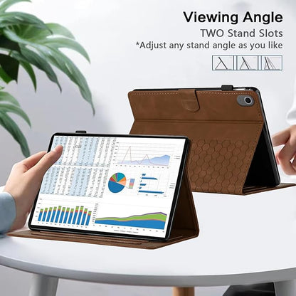Case for Samsung Galaxy Tab S10 Lite/S10 Fe/S9 Fe 10.9" /S9 11" Tab Cases Multi-Angle Viewing Smart Stand with Pocket Auto Wake/Sleep PU Leather Tablet Flip Folio Cover Brown