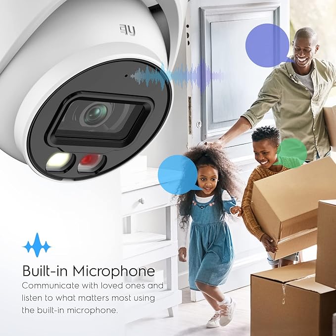 Amcrest 5MP AI Turret IP PoE Camera w/ 49ft Nightvision, Security IP Camera Outdoor, Built-in Microphone, Human & Vehicle Detection, Active Deterrent, 129° FOV, 5MP@20fps IP5M-T1277EW-AI
