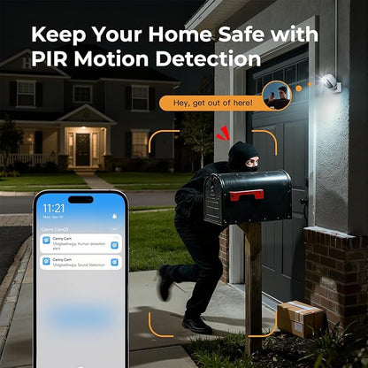 2K Cameras for Home Security,Indoor/Outdoor for Baby/Elder/Pet Monitoring with Phone app,Wired Plug&Play,Color Night Vision,2-Way Audio & 24/7 Recording,Support 128G Card ( Not Included),2-Pack