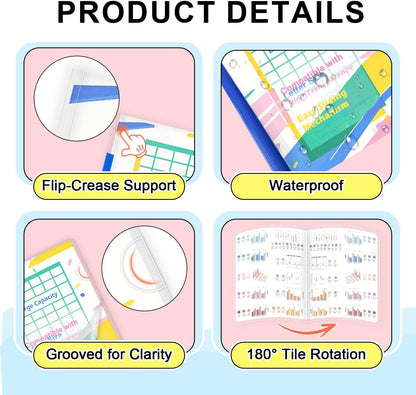 TOTiyea 12 Pack Clear Report Covers with Sliding Bars, 9mm (70 Sheet Capacity) Blue Sliding Bar File Folders, for Letter Size