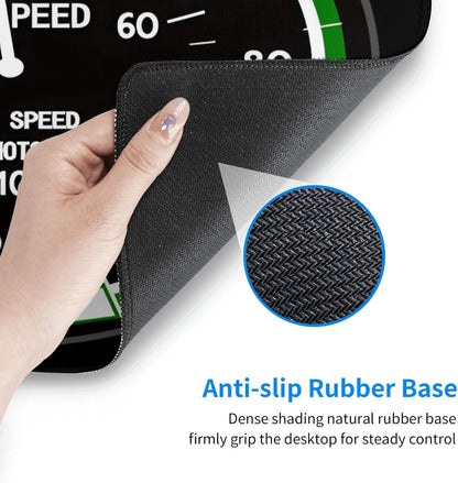 Aircraft Speedometer Pilot Flight Mouse Pad, Airplane Large Big Gaming Mouse Pad Desk Pad, Mousepad with Non-Slip Rubber Base, Extended XXL Mouse Mat for Computer Laptop Office Accessories