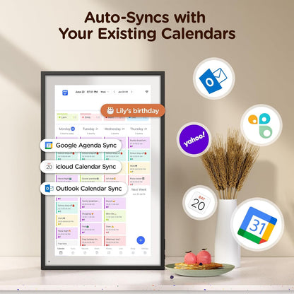 15.6 Inch Digital Calendar, Wall Electronic Desk Calendar, Full HD 1920 * 1080P IPS Touchscreen Interactive Display for Family Meal Planner Support - Streamline Household Organization