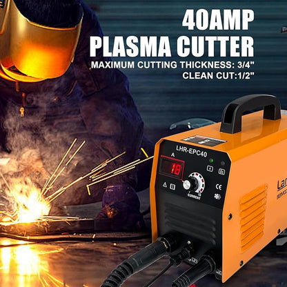 Plasma Cutter, 40 Amps Dual Voltage 110/220V DC Inverter IGBT Machine with LED Display, 1/2 Inch Clean Cut, Portable, Industrial Use