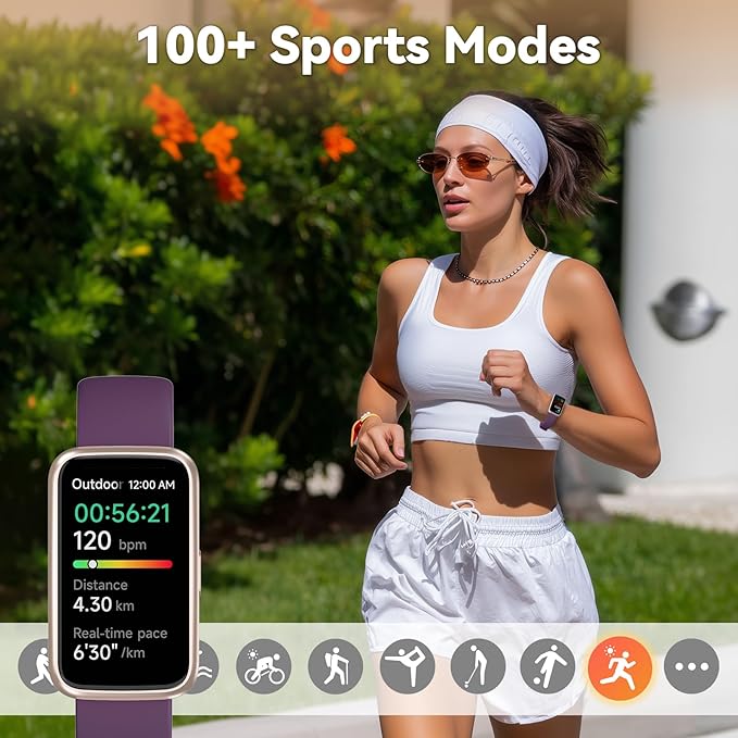 Pedometer Watch No App/Phone Required Slim Fitness Tracker, 30 Meters Waterproof 1.47'' Smart Watch, Heart Rate & Blood Oxygen Monitor Step Counter for Men Women