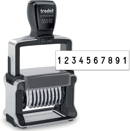 Rubber Stamp Creation Heavy Duty Numberer, 10 Digit Self-Inking Numbering Stamp 5mm Character Height Black