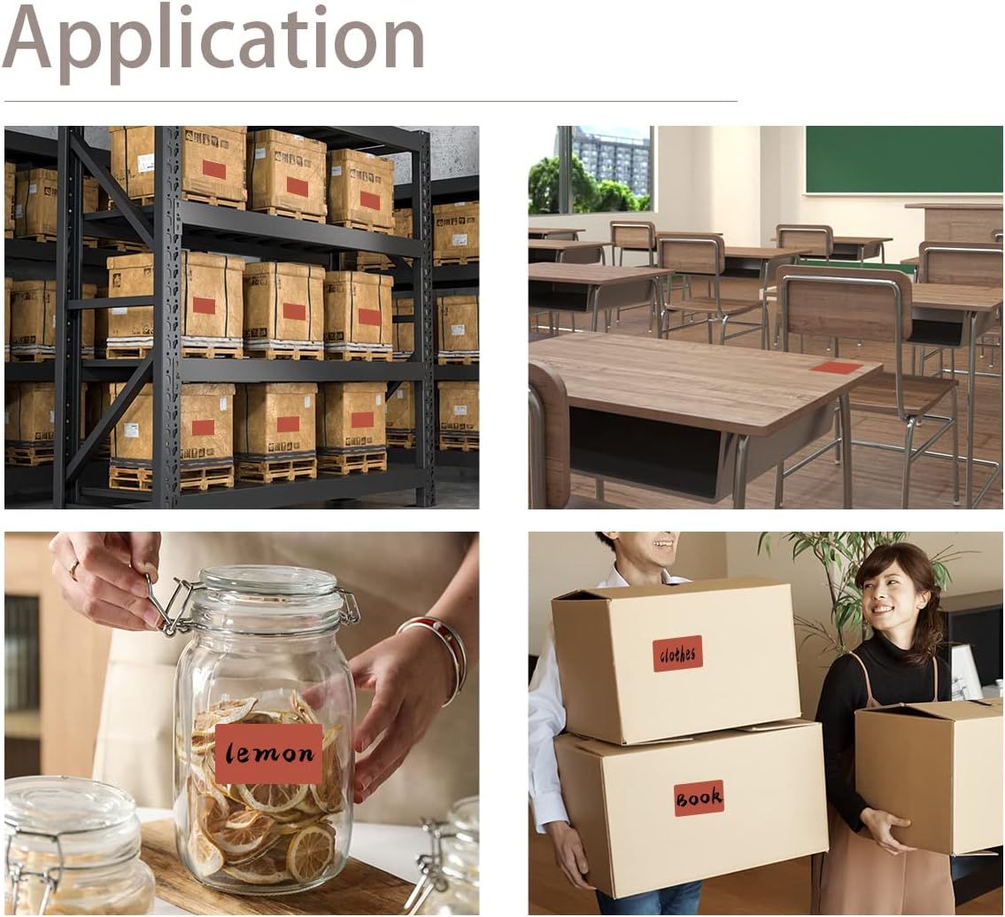 PARLAIM 3" x 5" Rectangle Adhesive Color Code Stickers,250 per Dispenser Box Roll Square Label Inventory Stickers Tan