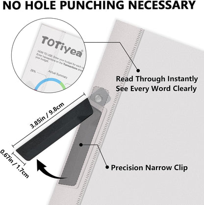 TOTiyea 10 Pack Clear Report Covers with Swing Clip, File Folder with Swing Clip, 30 Sheets Capacity, Slide Locking Report Covers, Letter Size, Clear