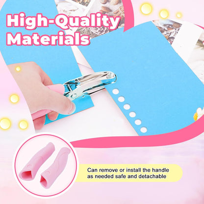 UCEC 3 Pack Circle Single Hole Punches, Small Hole Puncher, Paper Punches for Crafting, Hole Tag Puncher Set of School Supplies with Soft-Handled for Clothing Ticket DIY Craft Tags Scrapbook Tool