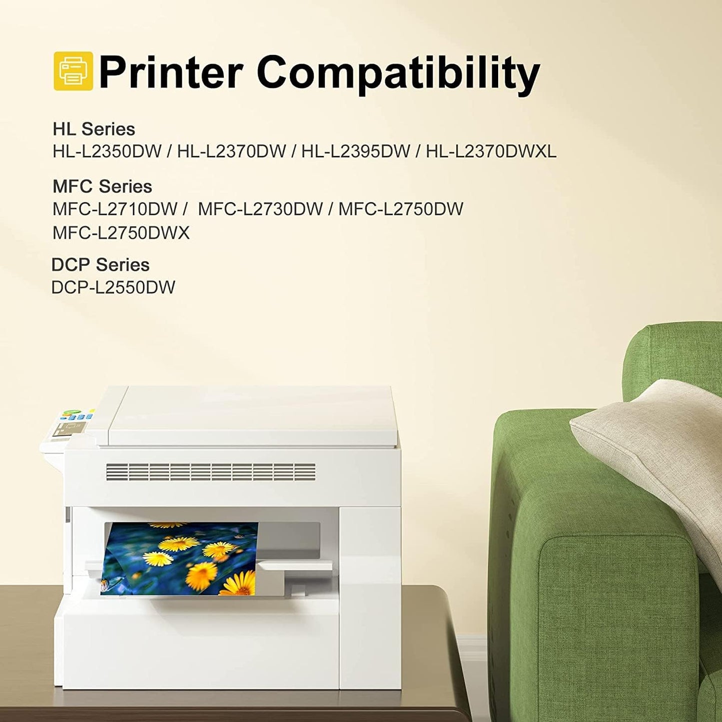 SHEENGO Compatible Toner Cartridge Replacement for Brother TN760 TN-760 TN730 TN-730 High Yield for HL-L2350DW DCP-L2550DW HL-L2395DW Hl-L2390DW HL-L2370DW Printer (4 Black)