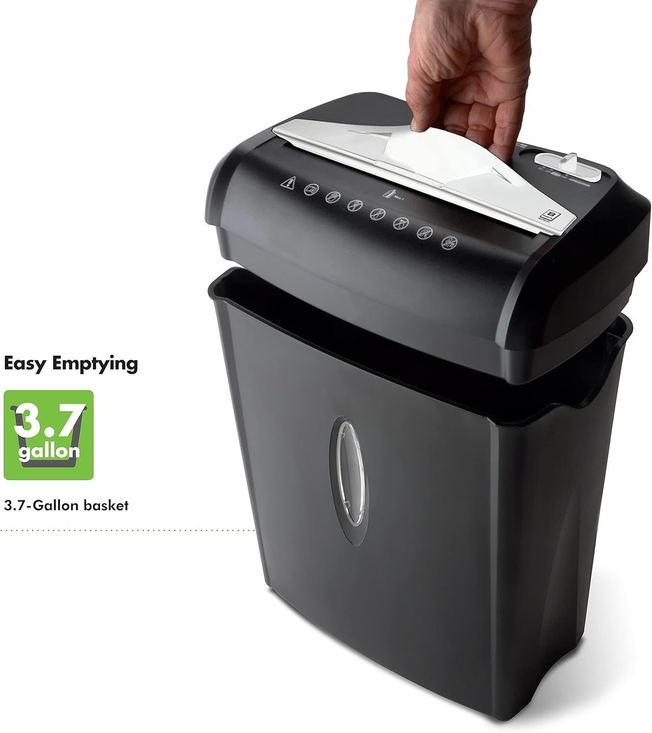 Aurora High Security Paper and Credit Card Shredder with 3.7-Gallon Wastebasket, 8-Sheet Cross-Cut with Basket