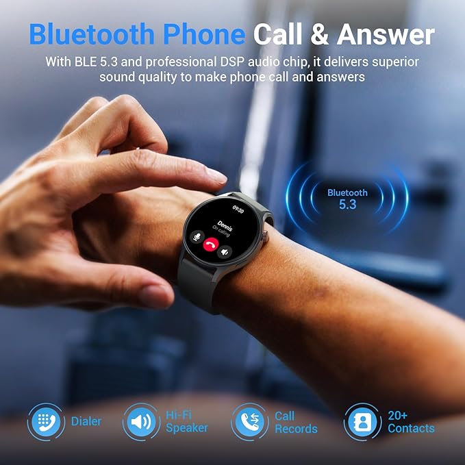 Fitpolo Smart Watch for Men Women,1.3" AMOLED Touchscreen Fitness Tracker, Make/Answer Calls, Heart Rate SpO2 Monitor, IP68 Waterproof, Sleep & Activity Tracking Smartwatch for Android Phones iPhone