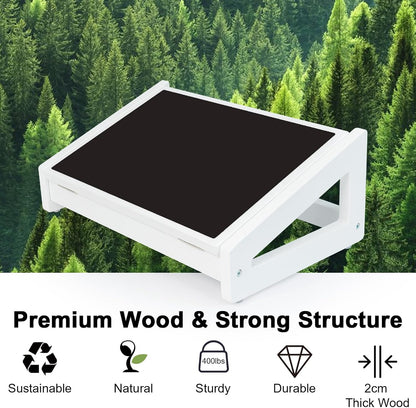 WOOD CITY Foot Rest for Under Desk at Work, 3 Heights Adjustable Footrest with Silicone Surface, 2in1 Foot Stool Improve Posture, Reduce Fatigue & Pain, Ideal for Home/Office/Gaming(White)
